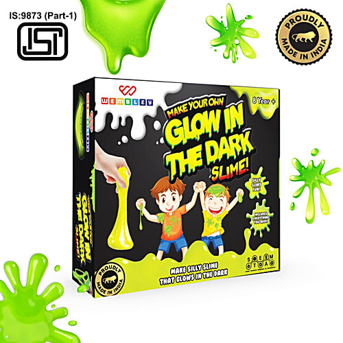 Wembley Glow In The Dark Slime Kit - With Activator, Science Experiment, Satisfying Gadgets, 1 pc  Neon Slime Maker Non-Toxic BIS Approved