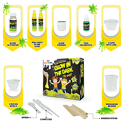 Wembley Glow In The Dark Slime Kit - With Activator, Science Experiment, Satisfying Gadgets, 1 pc  Neon Slime Maker Non-Toxic BIS Approved