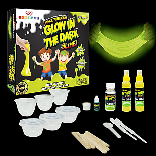 Wembley Glow In The Dark Slime Kit - With Activator, Science Experiment, Satisfying Gadgets, 1 pc  Neon Slime Maker Non-Toxic BIS Approved