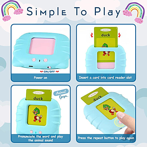Wembley Talking Flash Cards - Educational Learning Toys, For Kids, Early Talking English Words, Learning Machine, Blue, 1 pc (112 Cards) Talking Flash Cards
 Educational Learning Toys
 Early Talking English Words