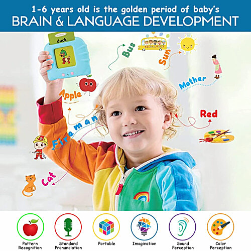 Wembley Talking Flash Cards - Educational Learning Toys, For Kids, Early Talking English Words, Learning Machine, Blue, 1 pc (112 Cards) Talking Flash Cards
 Educational Learning Toys
 Early Talking English Words