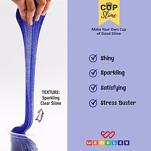 Wembley Galaxy Fluffy Slime Kit - For Kids, Scented PVA Glue, Activator Gel, Exotic Stars & Glitters, Blue,  8+ Years, 1 pc  Make Super Shiny & Stretchy Slime