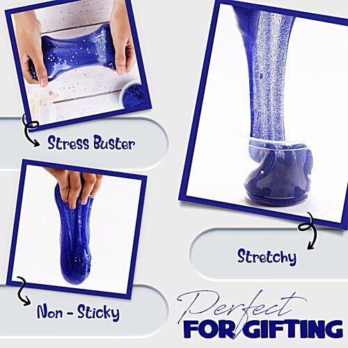 Wembley Galaxy Fluffy Slime Kit - For Kids, Scented PVA Glue, Activator Gel, Exotic Stars & Glitters, Blue,  8+ Years, 1 pc  Make Super Shiny & Stretchy Slime