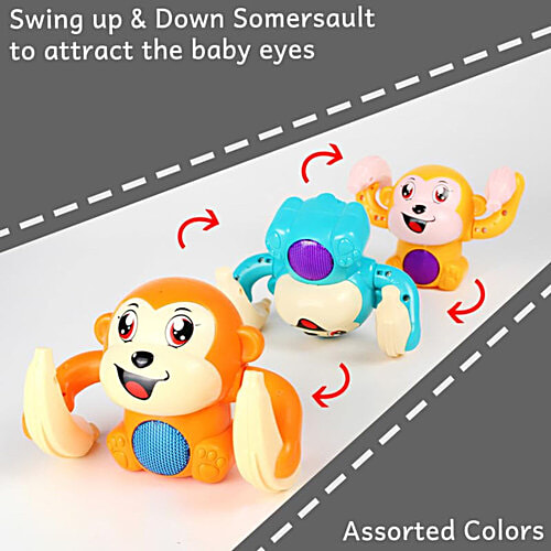 Wembley Dancing Monkey Musical Toy, 1 pc  Baby Spinning Rolling Doll Tumble Doll