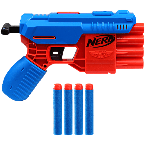 Nerf Alpha Strike Claw QS-4 Blaster - 4-Dart Blasting, Includes 4 Official Elite Foam Darts, Easy To Load, Prime & Fire, 1 pc 4-Dart Blasting
Easy To Load, Prime & Fire