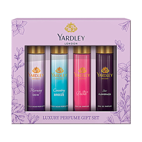 Yardley London Luxury Perfume Gift Set Combo For Women, 60 ml (15 ml x 4 pcs) 