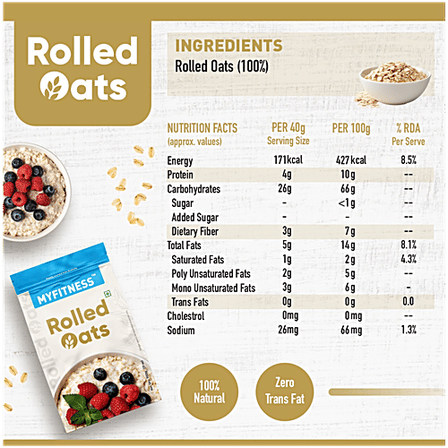 Myfitness Rolled Oats, 1 kg  