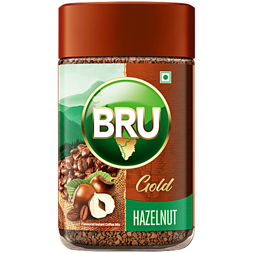 BRU Gold Freeze Dried Hazelnut Instant Coffee Mix, 100 g  