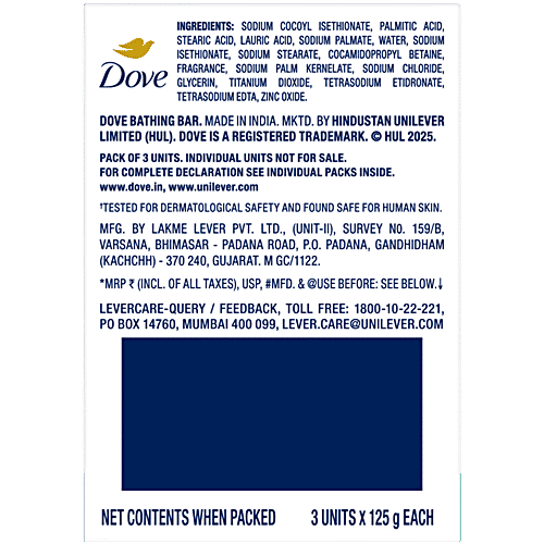 Dove Sensitive Care Pro-Ceramide Serum Bar, 125 g (Pack of 3) Hypoallergenic Formula, No Dyes, Dermatologically Tested