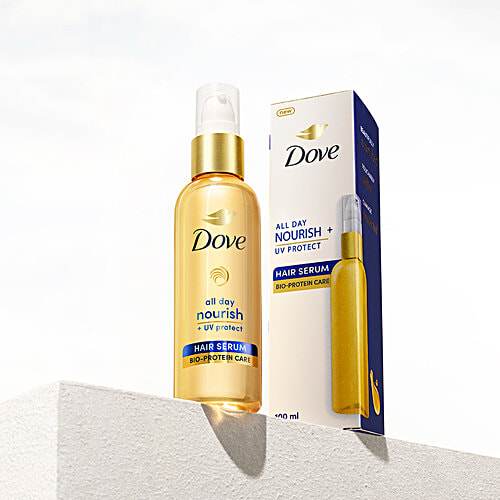 Dove All Day Nourish + UV protect Hair Serum For All Hair Types With Bio Protein Care, 100 ml Bio Protein Care