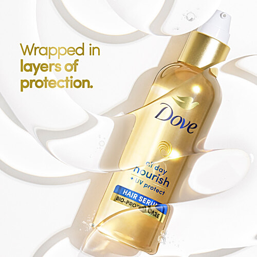 Dove All Day Nourish + UV protect Hair Serum For All Hair Types With Bio Protein Care, 100 ml Bio Protein Care