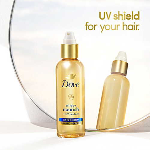 Dove All Day Nourish + UV protect Hair Serum For All Hair Types With Bio Protein Care, 100 ml Bio Protein Care