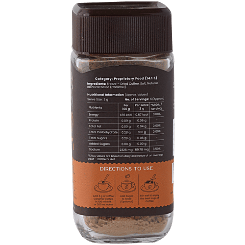 Coorg Valley Toffee Caramel Flavoured Instant Coffee, 50 g  Freeze Dried Coffee
 Caramel Flavoured