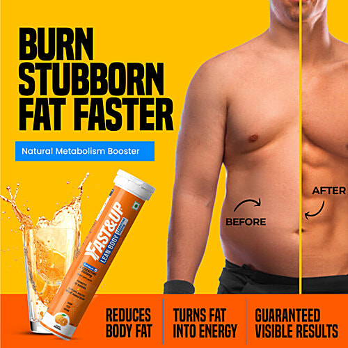 Fast&Up Lean Body Weight Loss Supplement Tablets For Faster Fat Burn, Orange, 20 pcs  Promotes Fat Burning, Supports Healthy Weight Management, Drop Fizz Drink
