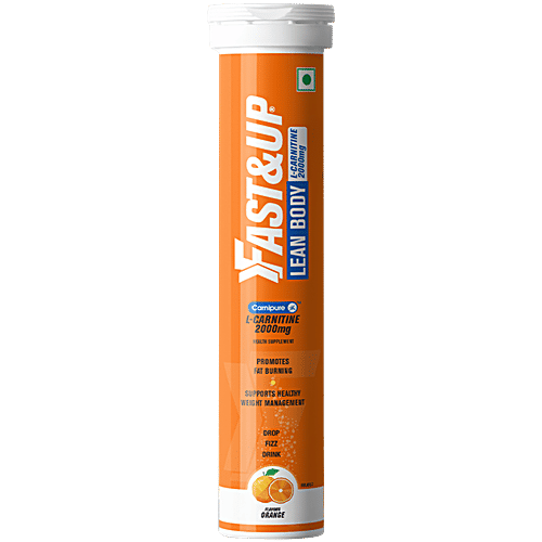 Fast&Up Lean Body Weight Loss Supplement Tablets For Faster Fat Burn, Orange, 20 pcs  Promotes Fat Burning, Supports Healthy Weight Management, Drop Fizz Drink