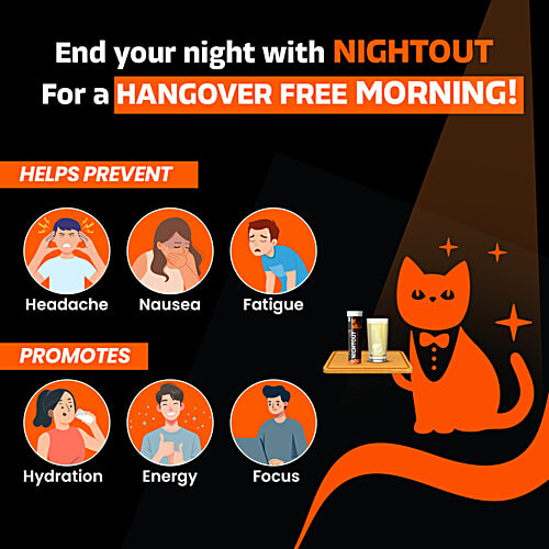 Fast&Up Nightout Hangover Relief Tablets, 10 pcs  Hangover Free Morning, Promotes Hydration, Promotes Energy & Focus, Helps Prevent Headache & Fatigue