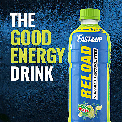 Fast&Up Fast&Up Reload Lemon Blast Energy Drink, 500 ml  Ready To Drink, Instant Hydration, 5 Essential Electrolytes, Less than 1 g Sugar per Serving
