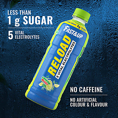 Fast&Up Fast&Up Reload Lemon Blast Energy Drink, 500 ml  Ready To Drink, Instant Hydration, 5 Essential Electrolytes, Less than 1 g Sugar per Serving
