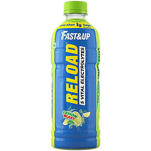 Fast&Up Fast&Up Reload Lemon Blast Energy Drink, 500 ml  Ready To Drink, Instant Hydration, 5 Essential Electrolytes, Less than 1 g Sugar per Serving