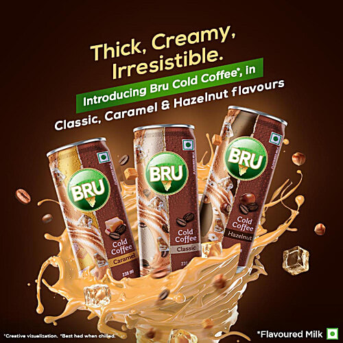 BRU Hazelnut Cold Coffee, 230 ml  Flavoured Milk With Coffee, Smooth