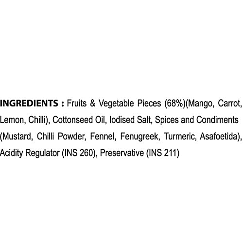 Nilon's Assal Marathi Mix Pickle, 1 kg  Made with Cottonseed Oil