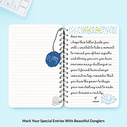 Paperkraft A5 Designer Wiro Hard Bound Notebook 168 Pages - Ruled Pages, Paper Dangler, Underwater Theme Happiness Comes In Waves, 1 pc 3 Special Inserts