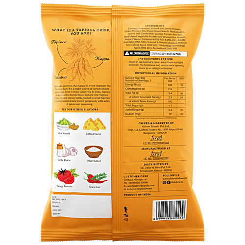 Dobra Smoky Barbeque Tapioca Crisps, 60 g Delightfully crunchy
Smoky Barbecue Flavour