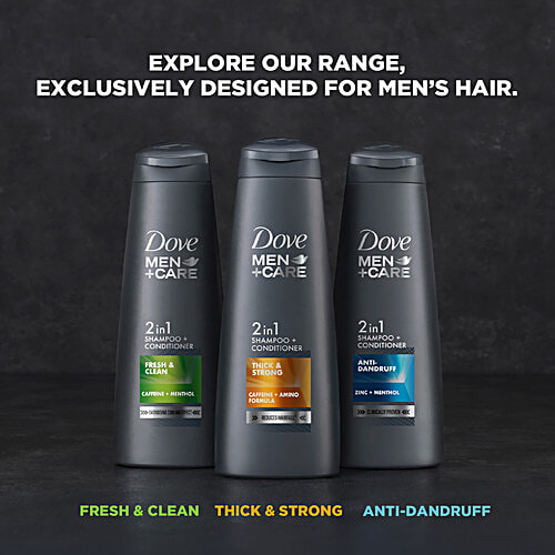 Dove Men+Care Thick & Strong 2 In1 Shampoo + Conditioner, 650 ml  