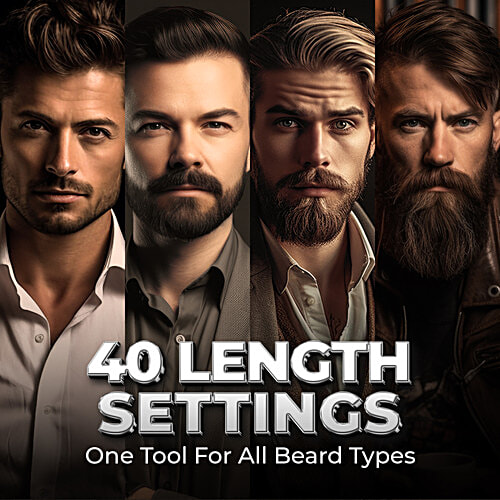 Beardo Chrome Beast Multipurpose Trimmer Set For Men With 40 Length Settings, 6 Attachments, Dock, & 90 Min Runtime, 1 pc  All In 1 Beard, Hair, Body, Precision, Ear, Nose Trimmer