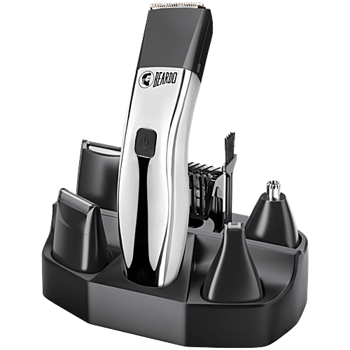 Beardo Chrome Beast Multipurpose Trimmer Set For Men With 40 Length Settings, 6 Attachments, Dock, & 90 Min Runtime, 1 pc  All In 1 Beard, Hair, Body, Precision, Ear, Nose Trimmer