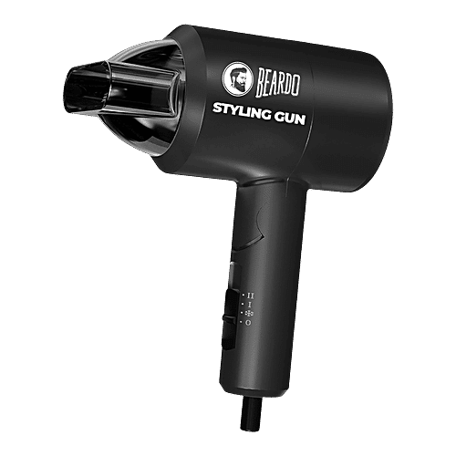 Beardo BEARDO Styling Gun Hair Dryer with 3 Heat Settings & Cool Flow (Thermo-Protect Technology, Black), 1 Unit 3 Heat 2 Speed Setting, Hair Dryer For Men, Travel Friendly