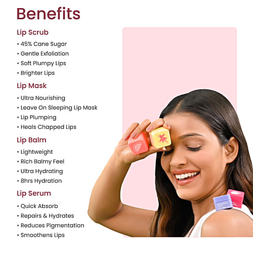 Earth Rhythm Earth Rhythm Lippie Stack, 16 g (4 N x 4 g each) Lip Scrub, Lip Mask, Lip Balm, Lip Serum