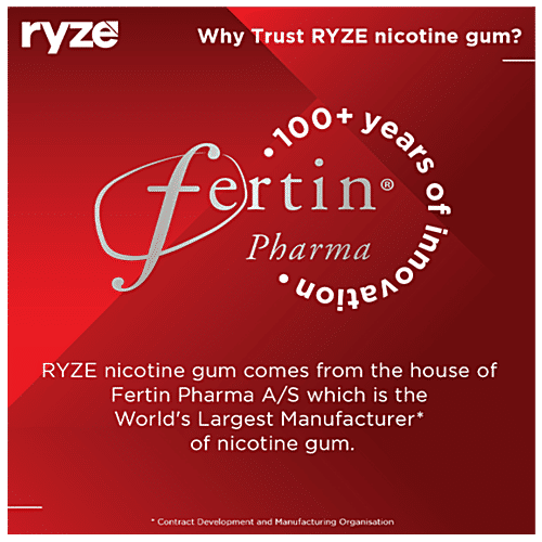 Ryze Nicotine Gums - 2 mg, Frosty Mint, Sugar Free, 1 pc (9 pcs) Nicotine Replacement Therapy, 2 mg, 9 Gums
