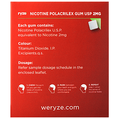 Ryze Nicotine Gums - 2 mg, Fresh Fennel, Sugar Free, 1 pc (9 pcs) Nicotine Replacement Therapy, 2 mg, 9 Gums