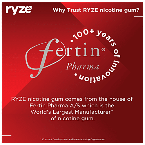 Ryze Nicotine Gums - 2 mg, Fresh Fennel, Sugar Free, 1 pc (9 pcs) Nicotine Replacement Therapy, 2 mg, 9 Gums