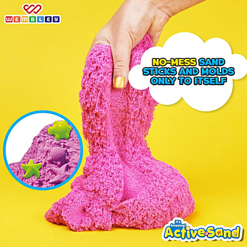 Wembley Active Sand Art - For Kids, Craft Activity Kit, Kinetic Sand, With Moulds, 8 Different Shapes, 1 pc  Creative Toys for Kids Aged 8+