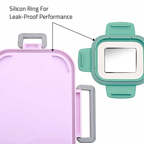 Signoraware Chipmunk Stainless Steel Insulated Kids Lunch Box - With Container, Little Princess, Pink, 2 pcs (850 ml + 130 ml)