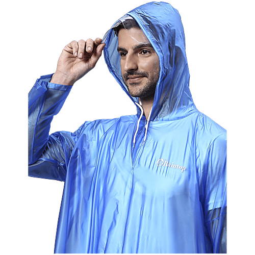 Zeel Raincoat Hooded, Unisex, Blue, 1 pc  