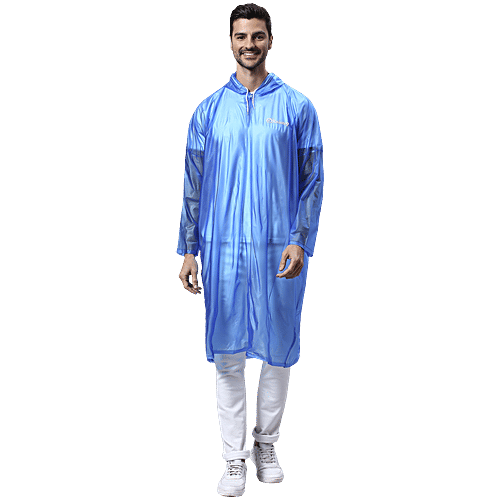 Zeel Raincoat Hooded, Unisex, Blue, 1 pc  