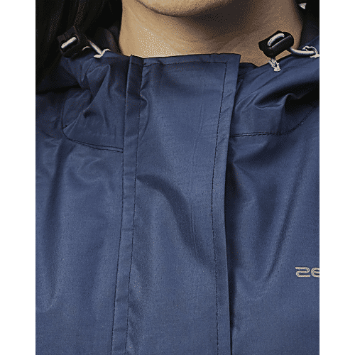Zeel Rain Jacket With Hood For Women, Waterproof, Blue, L, 1 pc