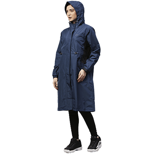 Zeel Rain Jacket With Hood For Women, Waterproof, Blue, L, 1 pc