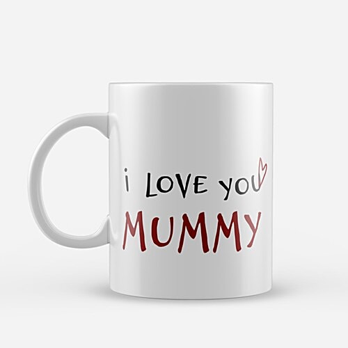 eCraftIndia "I Love You Mummy" Mother's Day Theme Ceramic Coffee Mugs - White, 330 ml  