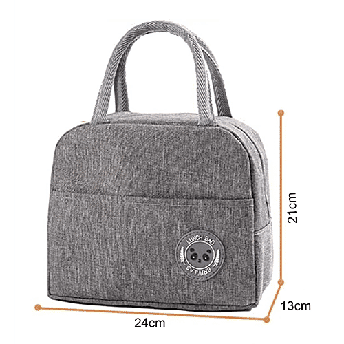 JBG Home Store Lunch Bag - Aluminum Foil Insulated, Leak Proof, Grey, 1 pc