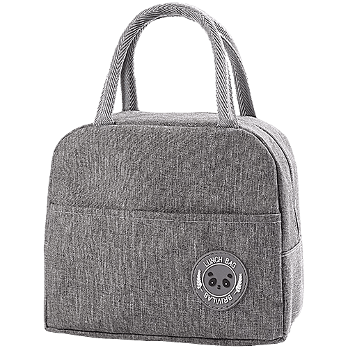 JBG Home Store Lunch Bag - Aluminum Foil Insulated, Leak Proof, Grey, 1 pc