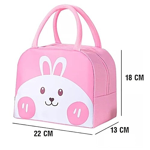 JBG Home Store Kids Lunch Bag - Aluminum Foil Insulated, Leak Proof, Rabbit Print, Pink, 1 pc  