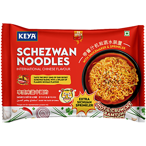 Keya Schezwan Noodles - Hot & Scrunchy Ramyun, 83.5 g Pouch 