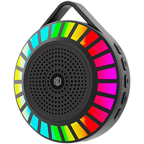 Nu Republic Sonic Pop 50 Bluetooth Speaker - With Upto 14 Hrs Playtime, RGB LED Lights, 5W Output, 50 mm Dynamic Drivers, BT V5.3, Black, 1 pc