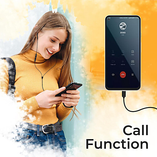 Zebronics H Earphones With Mic - Buds 30C Black, 1 pc  