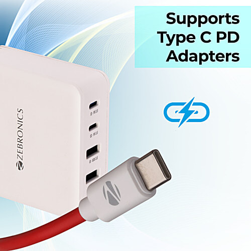 Zebronics Type C To Type C 65W Charging & Data - 1.5 m, ZEB TT65, 1 pc  