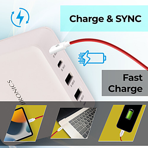 Zebronics Type C To Type C 65W Charging & Data - 1.5 m, ZEB TT65, 1 pc  